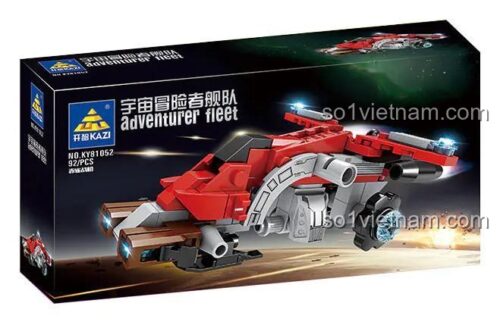 Hộp sản phẩm Phi thuyền thám hiểm không gian Xích Tước KAZI KY81052, bộ đồ chơi lắp ráp tàu vũ trụ cho bé trai 8 tuổi, có đèn LED