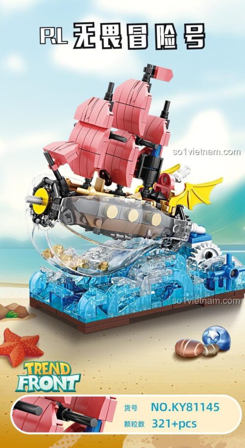 Mô hình Thuyền Phiêu Lưu Vô Úy KAZI KY81145, bộ lắp ghép thuyền cướp biển cho bé trai 8 tuổi