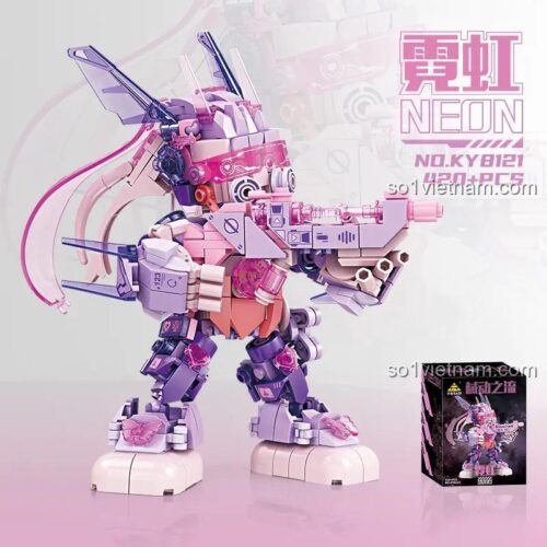 Mô hình Robot Neon Phát Sáng KAZI KY8121, đồ chơi mô hình cho con gái 8 tuổi, chất lượng cao