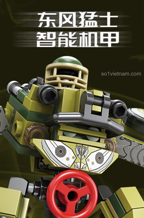 Đồ chơi mô hình Robot Cơ Giáp Đông Phong Mãnh Sĩ KAZI KY84129 chất lượng cao, cận cảnh phần đầu robot