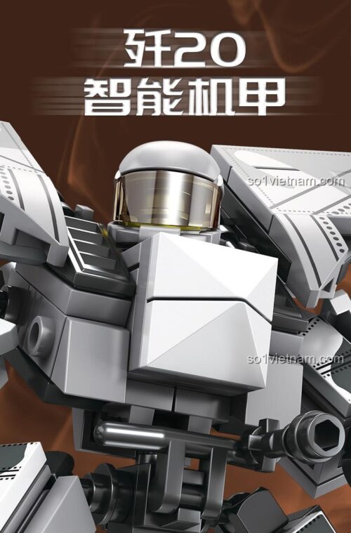 KAZI KY84131 Cơ Giáp J-20 cận cảnh, đồ chơi xây dựng Mecha J-20, bộ khối lắp ghép Robot Chiến Đấu J-20, cho bé trai 6 tuổi, chất lượng cao