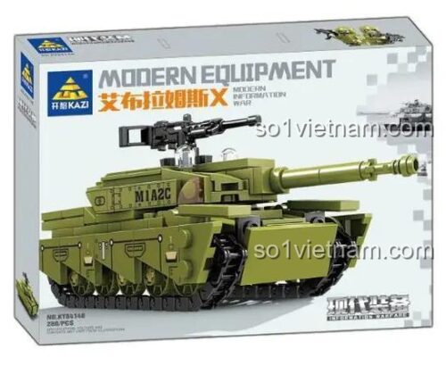 Hộp bộ lắp ghép KAZI KY84148 Xe Tăng Abrams X, đồ chơi xây dựng xe tăng chiến đấu 280 chi tiết, giá rẻ cho bé trai 6 tuổi