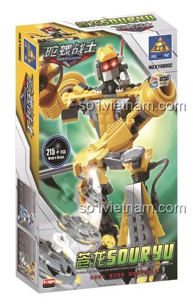 Hộp đựng Robot Rồng Xoay KAZI KY88002-1 215 Mảnh - Đồ chơi lắp ghép cho bé trai 5 tuổi