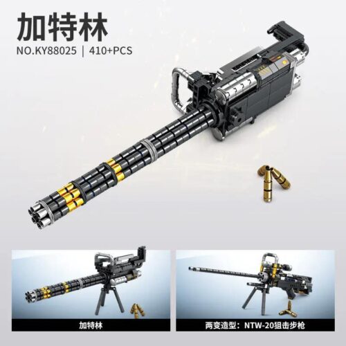 Bộ lắp ráp súng máy Gatling KAZI KY88025, có thể chuyển đổi thành súng bắn tỉa NTW-20, đồ chơi cho bé trai 6 tuổi giá rẻ.