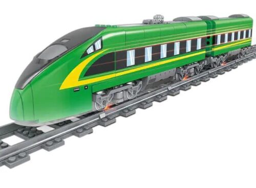 Mô hình Tàu Cao Tốc Người Khổng Lồ Xanh KAZI KY98276, bộ lắp ghép tàu hỏa màu xanh lá cây, đồ chơi xây dựng cho bé 8 tuổi