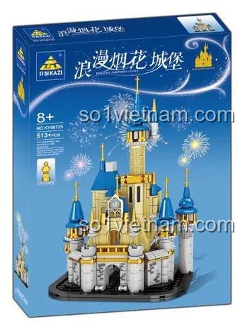 Hộp bộ lắp ghép KAZI KY98725 Lâu Đài Pháo Hoa Lãng Mạn, đồ chơi xếp hình cho bé gái 6 tuổi, giá tiết kiệm