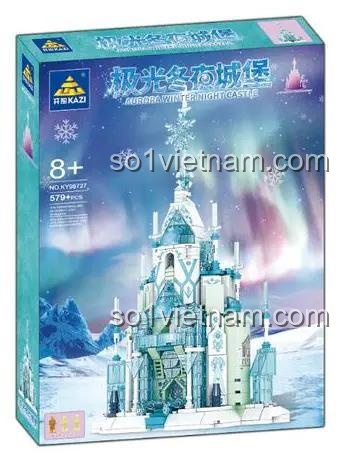 Hộp bộ xếp hình KAZI KY98727 Lâu đài Đêm Đông Cực Quang, đồ chơi lắp ráp Lâu đài Băng Tuyết cho bé gái 6 tuổi, giá rẻ.