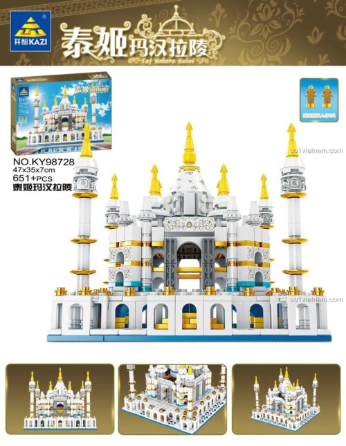 Hộp bộ xếp hình KAZI KY98728 Lăng Taj Mahal, đồ chơi lắp ghép Công trình Taj Mahal, mô tả chi tiết sản phẩm, giá rẻ cho bé 6 tuổi