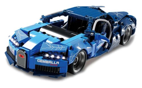 Bộ lắp ghép K盒子 10230 Siêu xe Bugatti Chiron Tốc độ Kinh Hoàng, Động cơ kéo lùi, Cửa mở cơ khí, Đèn LED sáng rực, 538 Mảnh, Đồ chơi giáo dục cho bé trai 6 tuổi