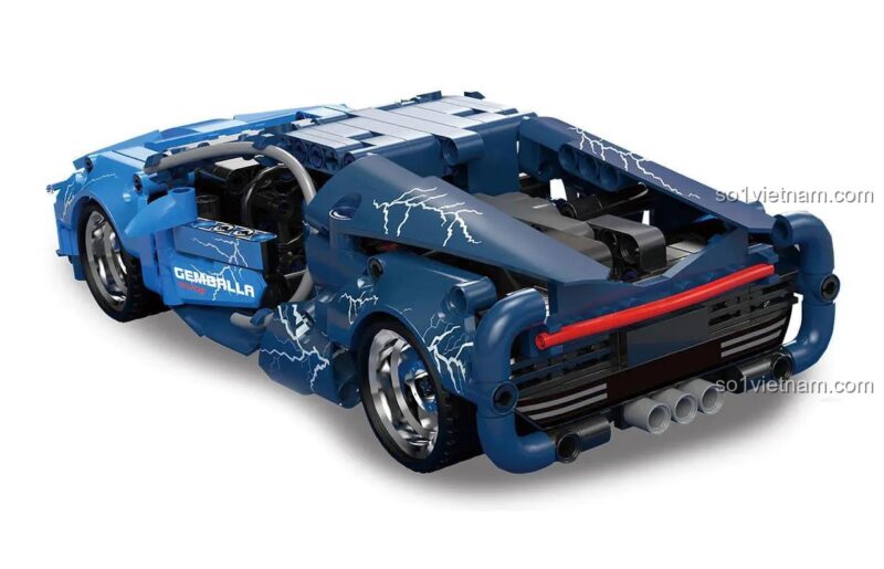 Mô hình Siêu xe Bugatti Chiron K盒子 10230 nhìn từ phía sau, Động cơ kéo lùi, Cửa mở cơ khí, Đèn LED sáng rực, 538 Mảnh, Đồ chơi giáo dục cho bé trai 6 tuổi