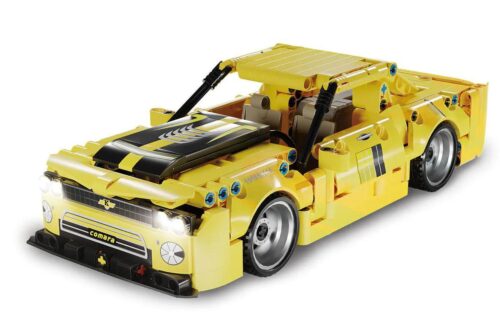Mô hình xe Camaro Tốc Độ & Cuồng Nộ màu vàng, bộ lắp ghép K盒子 10240, đồ chơi xe hơi cho bé trai 6 tuổi, xe thể thao tốc độ cao