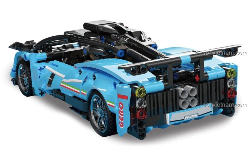 Bộ lắp ghép siêu xe Pagani Zonda màu xanh K盒子 10241, đồ chơi mô hình xe đua tốc độ cao cho bé trai 6 tuổi, động cơ hồi lực mạnh mẽ, 538 mảnh ghép