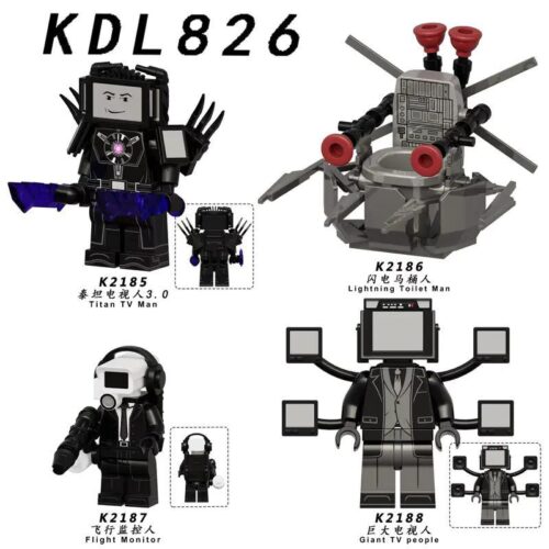 Bộ đồ chơi Minifigure Skibidi Toilet KDL K2186, bộ 4 nhân vật độc đáo, mô phỏng chân thực, chi tiết sắc nét, giá tốt cho bé trai 6 tuổi.