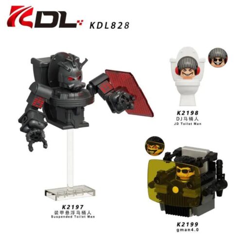 Bộ lắp ghép KDL K2197 Suspended Toilet Man - Chiến binh bồn cầu với thiết kế giáp trụ độc đáo, có giá đỡ trưng bày, đồ chơi lắp ghép cho bé trai 6 tuổi