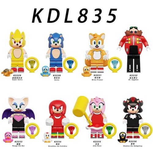Bộ đồ chơi KDL K2235 Sonic the Hedgehog 8 nhân vật, figure Sonic the Hedgehog, Super Sonic, Tails, Dr. Eggman, Rouge the Bat, Knuckles, Amy Rose, Shadow the Hedgehog, giá tốt, đồ chơi giáo dục cho bé 6 tuổi