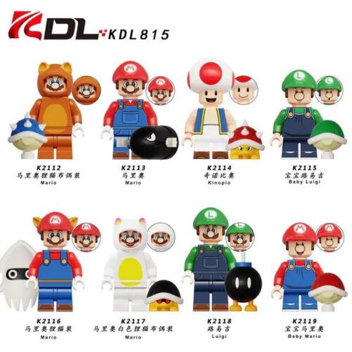 Bộ đồ chơi KDL KDL815 Bộ 8 Minifigure Mario, nhân vật kinh điển Super Mario, phù hợp bé trai 6 tuổi, giá tốt.