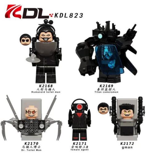 Bộ 5 Mô Hình Skibidi Toilet KDL823, figure Skibidi Toilet, đồ chơi lắp ghép Skibidi Toilet, nhân vật Skibidi Toilet, thế giới toilet, cho bé trai 6 tuổi, giá tốt
