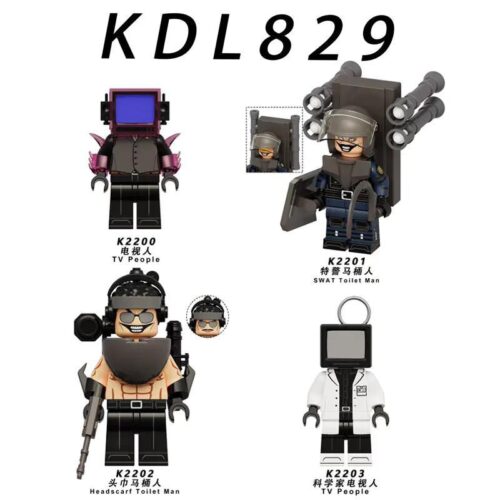 Bộ đồ chơi mô hình KDL KDL829 4 nhân vật Skibidi Toilet độc đáo, phù hợp bé trai, giá tốt.