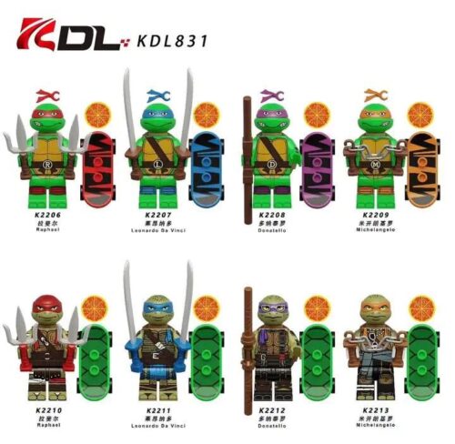 Bộ 8 Mô Hình Ninja Rùa KDL KDL831, Nhân vật hoạt hình, Đồ chơi lắp ghép cho bé trai 6 tuổi, Giá tốt
