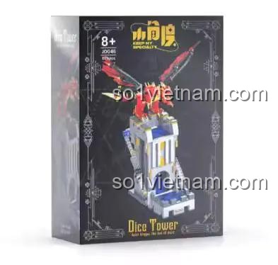 Hộp đồ chơi lắp ráp Keep My Specialty JD046 Tháp Đổ Xúc Xắc Trung Cổ, bộ xếp hình rồng cho bé trai 8 tuổi, giá rẻ.