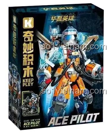 Hộp sản phẩm bộ lắp ghép Robot Vương Bài Phi Công Keeppley 23101, 1604 mảnh ghép, đồ chơi sáng tạo cho bé trai