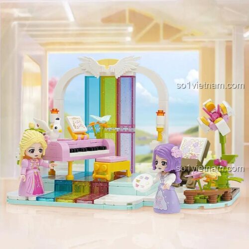 Keeppley 32026 Bộ lắp ghép Công chúa Leah, Sân khấu âm nhạc và nghệ thuật với công chúa, Đồ chơi lắp ghép cho bé gái 6 tuổi, Giờ Nghệ Thuật Diệu Kỳ