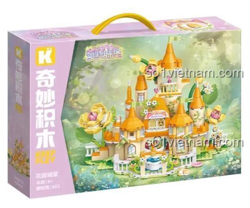 Hình ảnh hộp sản phẩm bộ xếp hình Lâu Đài Công Chúa Keeppley 34017, món quà tuyệt vời cho bé gái.