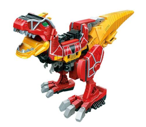 Bộ đồ chơi Robot Khủng Long Biến Hình Keeppley 82001 Bạo Giảo Long, mô hình khủng long màu đỏ vàng dũng mãnh, phù hợp bé trai 6 tuổi, giá tốt.