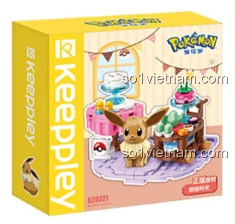 Hộp đồ chơi mô hình Keeppley K20227 Pokémon Eevee: Thời Gian Nướng Bánh, chất lượng cao, đáng tiền cho bé gái 6 tuổi