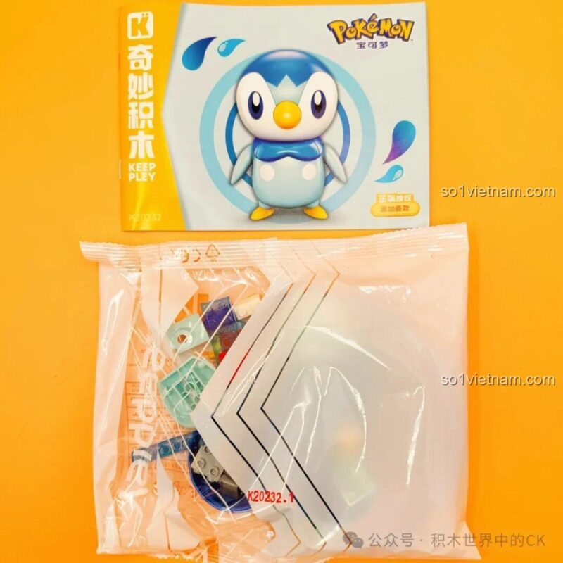 Mô hình Piplup Pokemon K20232 trên nền hồng