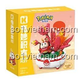 Hộp sản phẩm Chậu cây Pokémon Fuecoco Keeppley K20241, đồ chơi lắp ghép hình Fuecoco, mô hình chậu cây trang trí, quà tặng cho bé 6 tuổi