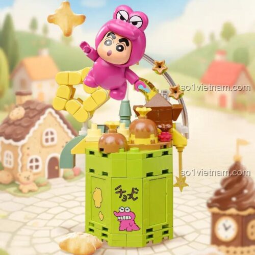 Đồ chơi lắp ráp Keeppley K20623 Crayon Shin-chan Ngon Tuyệt: Bánh Quy Núi Cá Sấu đáng tiền, mô hình Shin-chan và bánh quy núi cá sấu chi tiết, phát triển tư duy cho bé trai 12 tuổi.