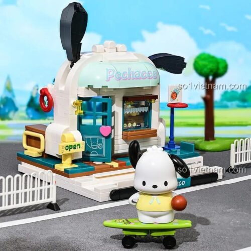 Mô hình Nhà thi đấu thể thao của Pochacco K20820 sau khi lắp ráp hoàn chỉnh. Đồ chơi mô hình Keeppley chất lượng cao.