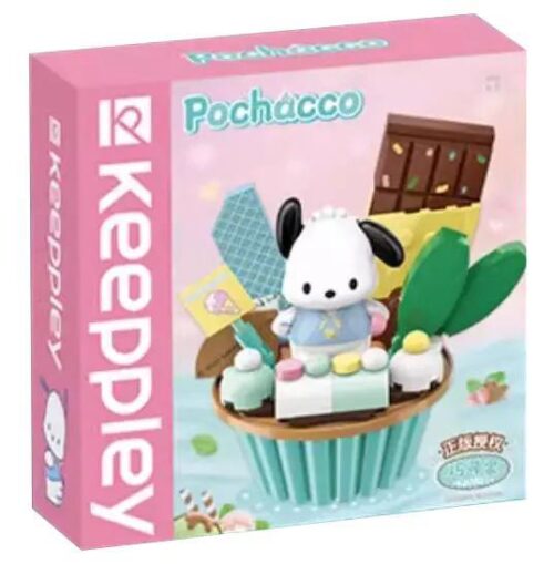 Hộp đồ chơi lắp ghép Keeppley K20821 mô hình Chú chó Pochacco và Bánh Cupcake Sô-cô-la Dễ Thương, bản quyền Sanrio chính hãng cho bé gái 12 tuổi.
