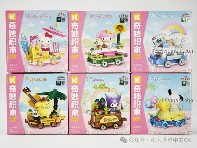 Keeppley K20832 bộ sưu tập Sanrio gia đình xe hoa cho con gái 12 tuổi