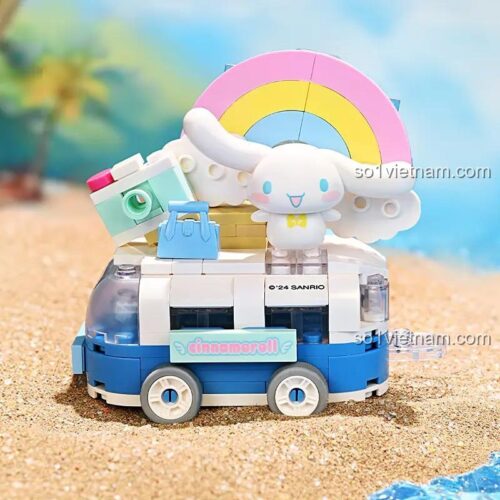 bộ lắp ghép Xe hoa Cinnamoroll Keeppley K20832 trên bãi biển thư thái cho con gái 12 tuổi