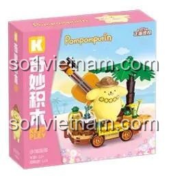 Bộ lắp ghép Pompompurin Sanrio Keeppley K20833, mô hình Pompompurin trên xe hoa bãi biển, đồ chơi lắp ghép cho bé gái 12 tuổi, giá tốt