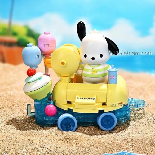 Đồ chơi mô hình Sanrio K20835, bộ xếp hình xe hoa diễu hành Pochacco, nhân vật hoạt hình Sanrio cho bé gái 12 tuổi
