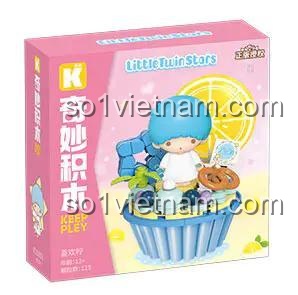 Hộp sản phẩm bộ lắp ghép Little Twin Stars K20853 của Keeppley, mô hình Kiki và Lala dễ thương, đồ chơi sáng tạo cho bé gái 12 tuổi