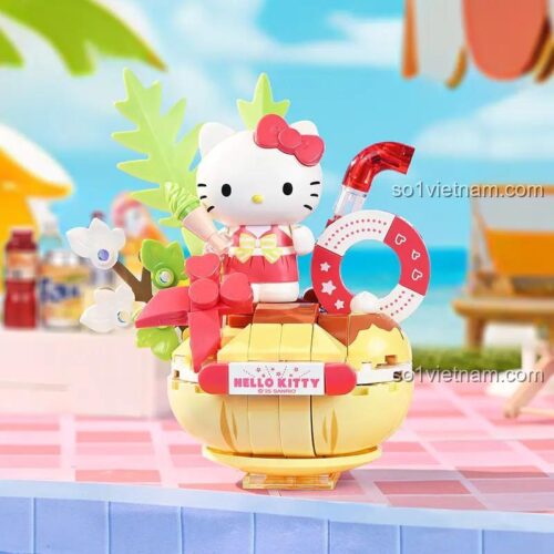 Đồ chơi mô hình Hello Kitty Hồ Bơi Mùa Hè Keeppley K20871, đồ chơi lắp ghép cho bé gái 12 tuổi, chất lượng cao