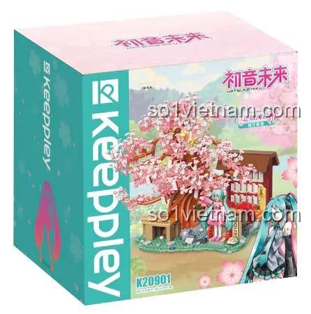 Hộp bộ lắp ghép Cảnh hoa anh đào Miku, thiết kế đẹp mắt, quà tặng tiết kiệm cho con gái 8 tuổi.
