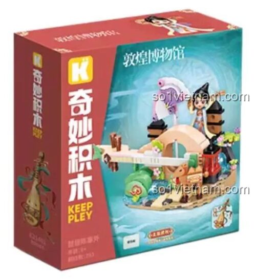 Hộp sản phẩm Keeppley K21401 Bảo tàng Đôn Hoàng: Đàn Tỳ Bà Chốn Biên Cương, đồ chơi giáo dục, 293 mảnh, độ tuổi 6+, cho bé gái, giá tốt