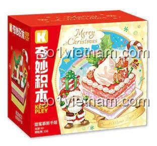 Hộp bộ lắp ghép Keeppley K29802 Bánh Mousse Ngàn Lớp Giáng Sinh, đồ chơi mô hình Bánh Giáng Sinh giá tốt cho bé gái 6 tuổi