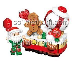 Bộ lắp ghép Keeppley K29804 Bánh Kem Người Bánh Gừng với minifigure ông già Noel, đồ chơi mô hình cho bé trai và bé gái 6 tuổi