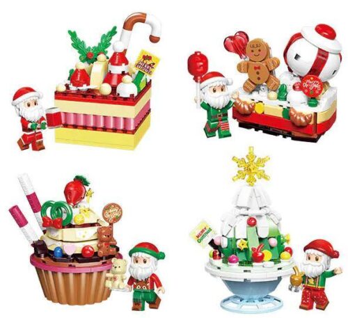 Bộ Lắp Ghép Mô Hình Bánh Kem Sô Cô La Dâu Tây Giáng Sinh Keeppley K29805 - Mô hình bánh kem chi tiết, minifigure Ông Già Noel, đồ chơi sáng tạo cho bé gái 6 tuổi