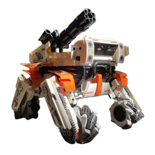 Mô hình chính diện của bộ lắp ghép Chó Robot Benben K96136 từ KeeYee World, một đồ chơi STEM công nghệ cao cho con trai 12 tuổi.