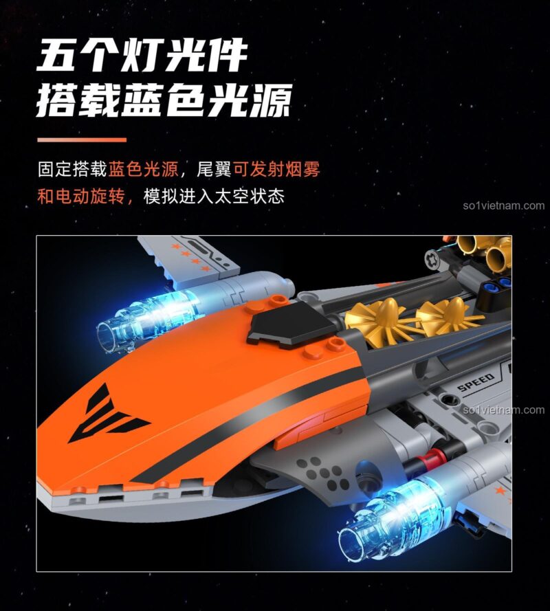 Sơ đồ cơ chế truyền động cơ học của Tàu vũ trụ Hố Đen K96156. Công tắc một chạm kích hoạt chế độ xoay và phun khói.
