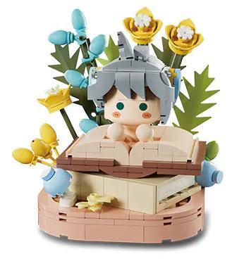 Kivi 288066 Bộ lắp ghép Vườn Thần: Haisen Baby - Mô hình nhân vật dễ thương bên cạnh sách mở và hoa lá sinh động, màu sắc tươi sáng, đồ chơi giáo dục cho bé gái 6 tuổi