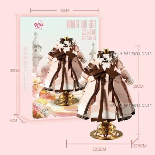 Kivi 288073 Váy Đồng Quê Loli bộ lắp ghép hộp sản phẩm và kích thước mô hình cho bé gái 6 tuổi, thiết kế chi tiết, màu sắc hài hòa, đế xoay trưng bày, giá tốt