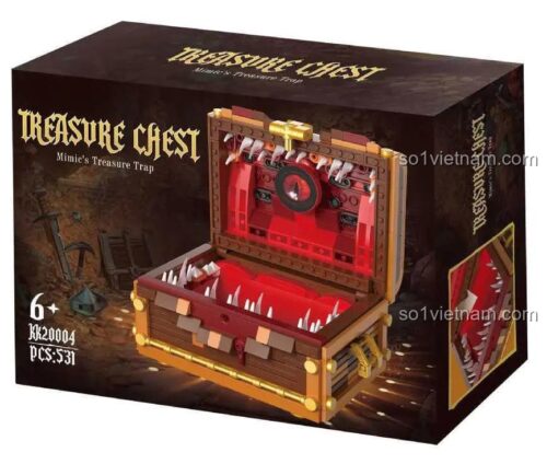 Hộp đồ chơi mô hình Quái vật Rương Báu KK, món quà sáng tạo cho bé trai thích game fantasy.